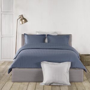 De Witte Lietaer Dekbedovertrek Katoen Satijn Zygo - Lits Jumeaux - 240 x 220 cm - Blauw