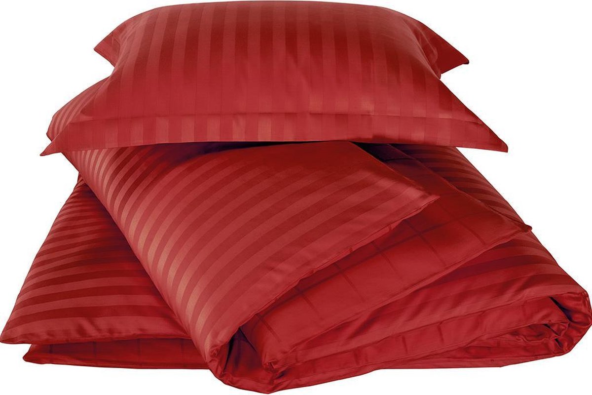 De Witte Lietaer Dekbedovertrek Katoen Satijn Zygo – Eenpersoons – 140 x 220 cm – Rood