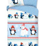 Kinderdekbedovertrek Good Morning Flanel Penguins