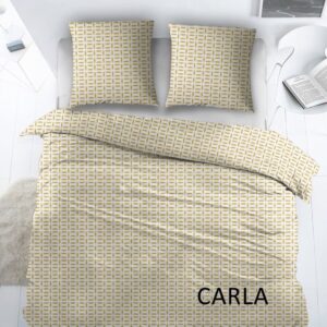 katoen - laken - carla yellow - 1 persoons - 180x290 - incl kussensloop