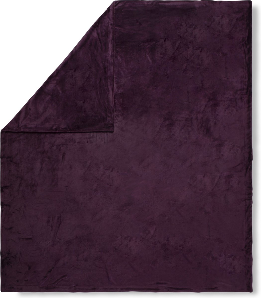 Luxe Bordeaux Polyvelvet Plaid 130x160 cm - Effen Design