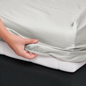 Essenza Satin Hoeslaken Zilver - 180x200 cm