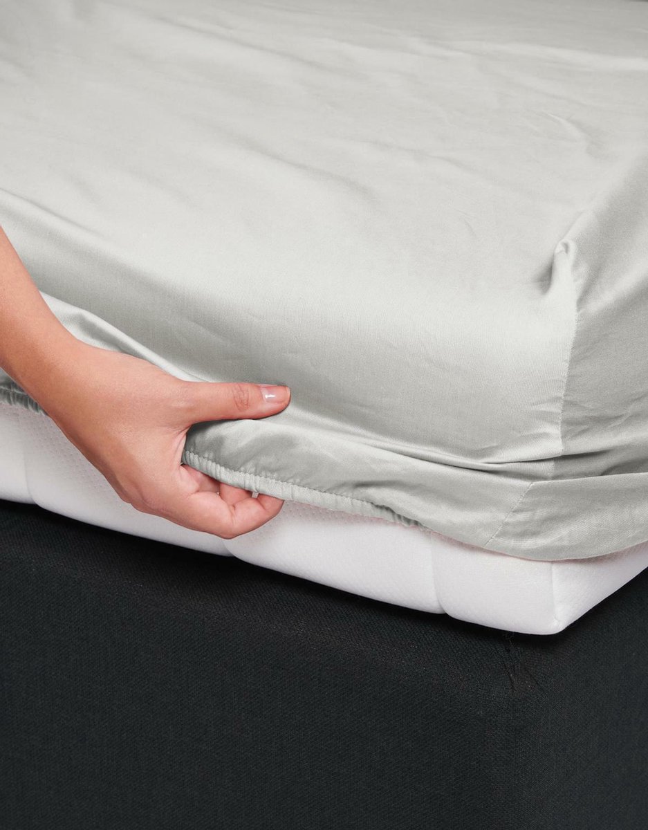 Essenza Satin Hoeslaken Zilver - 180x200 cm