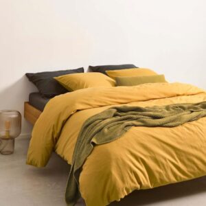 MARC O'POLO Senja Dekbedovertrek Golden yellow - XL – 260x200/220 cm