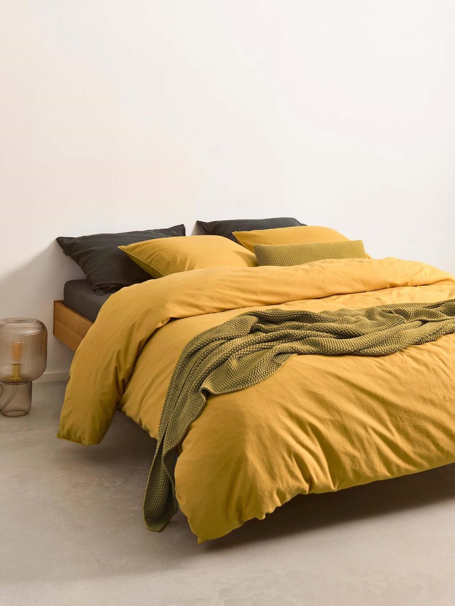 MARC O'POLO Senja Dekbedovertrek Golden yellow - XL – 260x200/220 cm