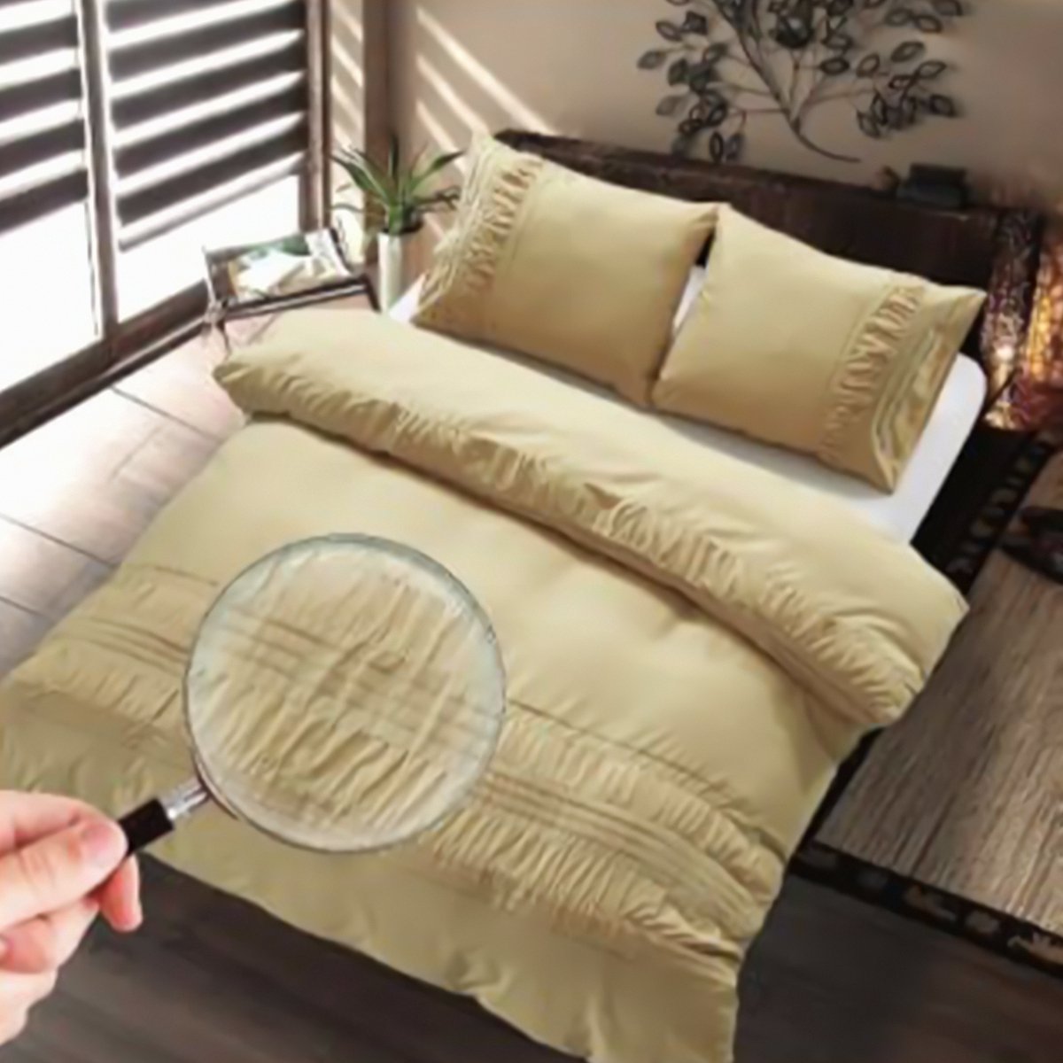 Hotel Home Collection - Dekbedovertrek - Plymouth - Zand 240x220