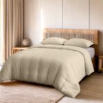 Zydante® Dekbedovertrekset Mousseline Micro 240x220 - Zand - met 2 Kussenslopen