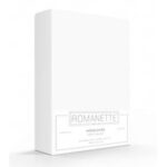 Romanette hoeslaken katoen - Wit - Lits-jumeaux (180x200 cm)