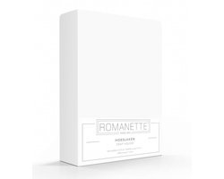Romanette hoeslaken katoen - Wit - Lits-jumeaux (180x200 cm)