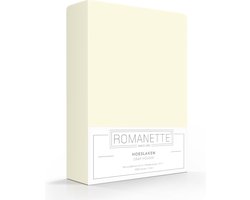 Romanette hoeslaken katoen - Ivoor - Lits-jumeaux (180x200 cm)