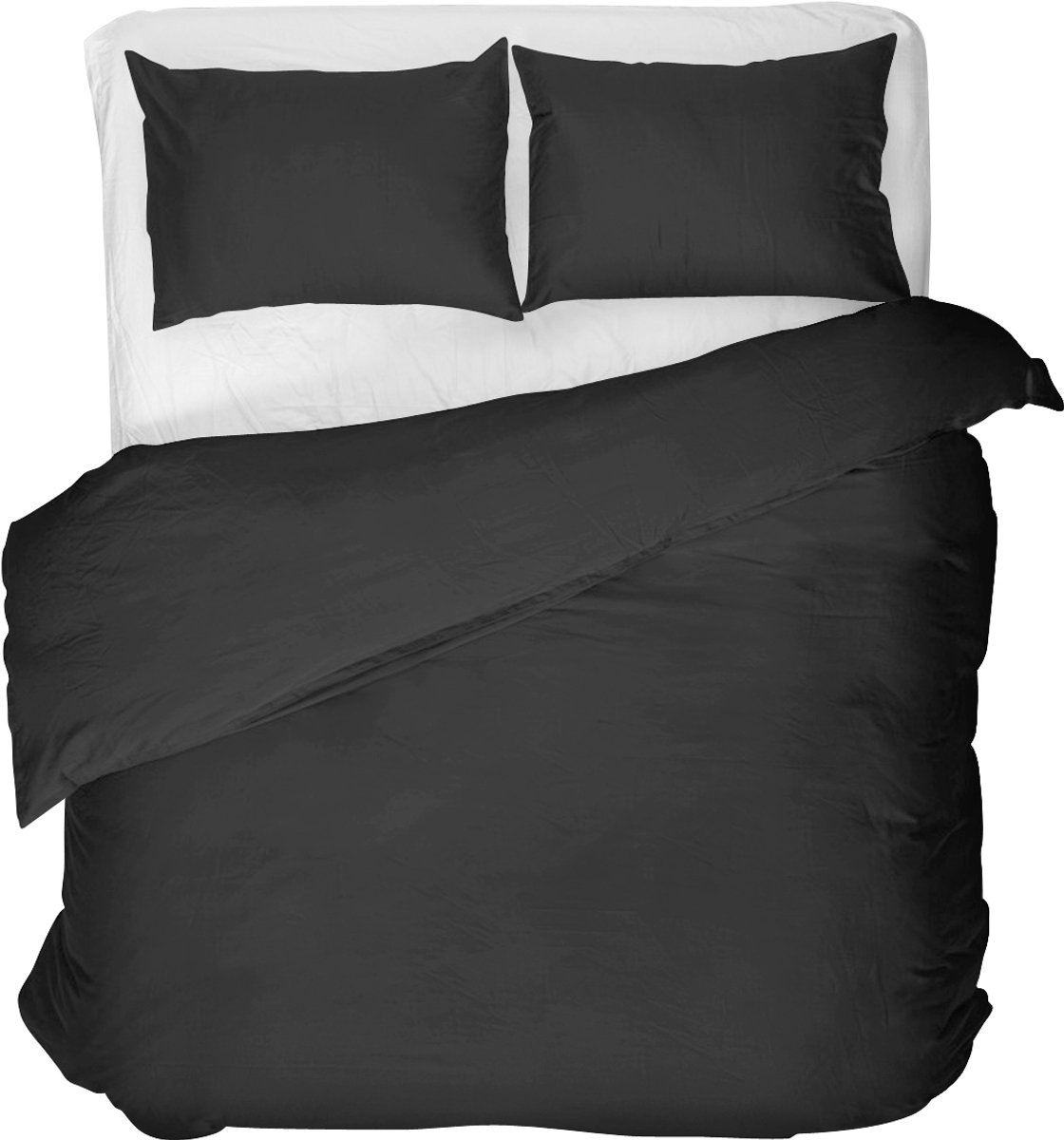 Primaviera Deluxe Egyptisch Katoen Dekbedovertrek - 240X200/260 + 2 x kussenslopen 60x70 - Zwart