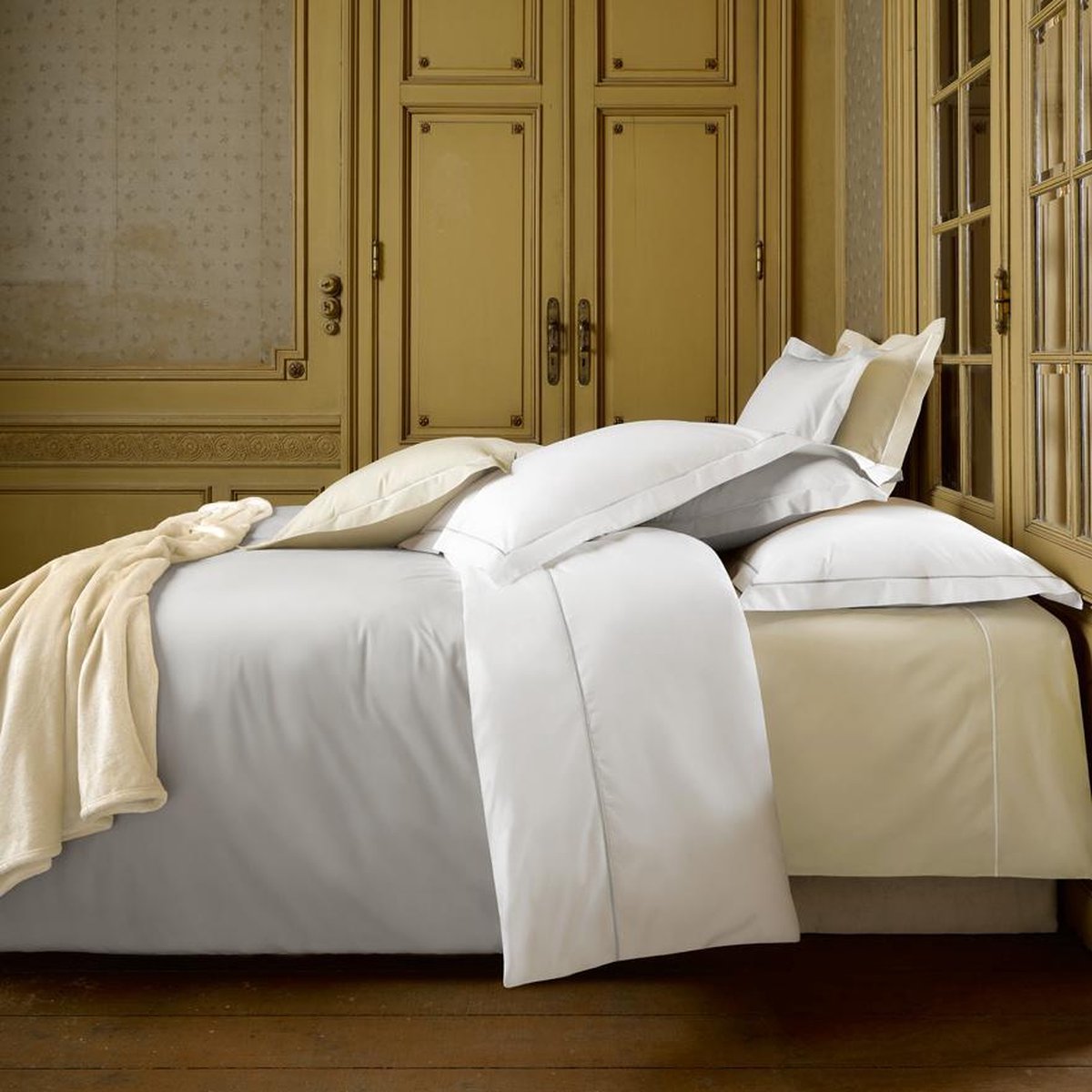 De Witte Lietaer Dekbedovertrek Katoen Perkal Bumblebee - 240 x 220 cm - Zilver - Afbeelding 3