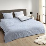 Descanso Selma - Dekbedovertrek - Katoensatijn - 240x200/220 cm - Licht Blauw