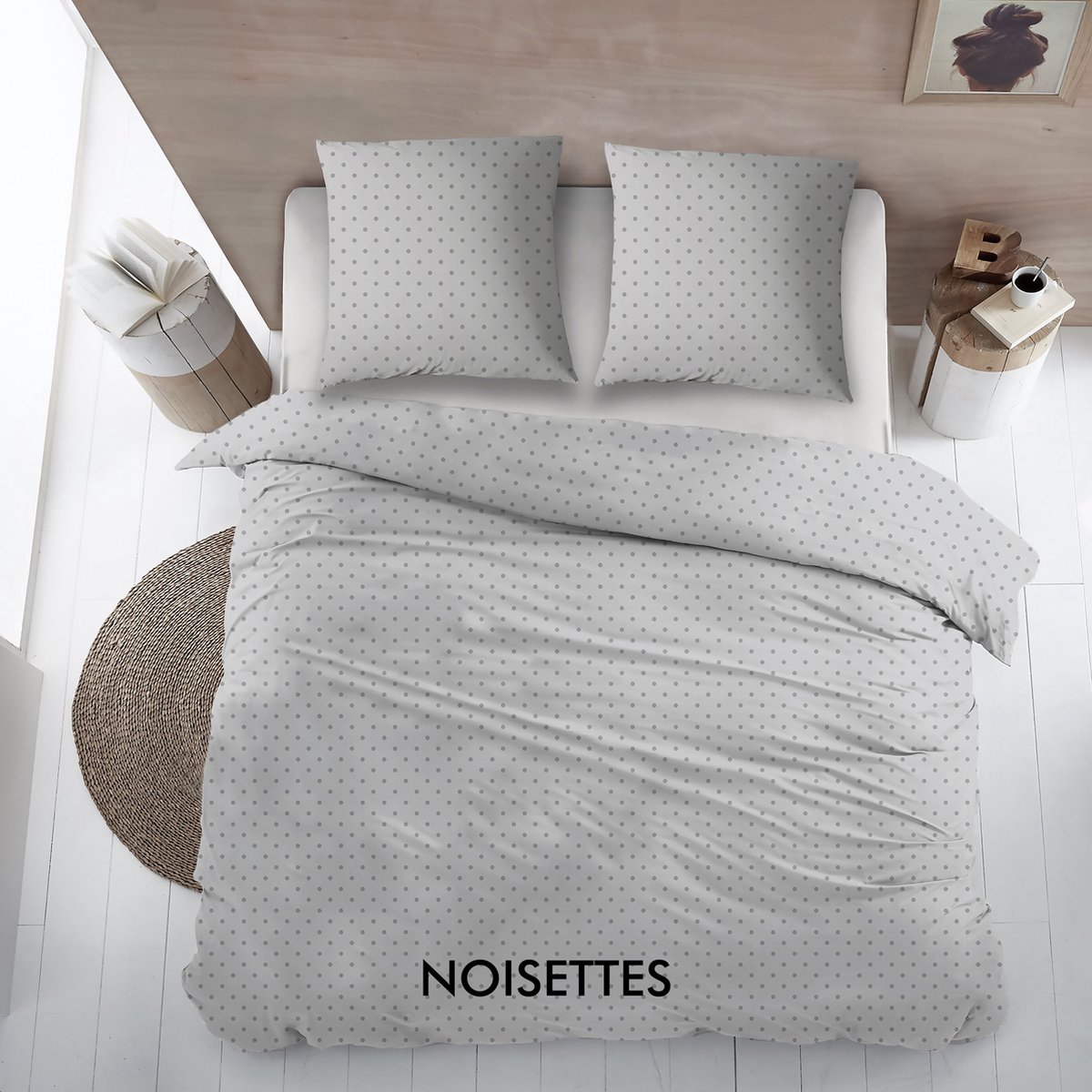 Percalino Home Paris - Noisettes - Dekbedovertrek 240x220 cm - gris