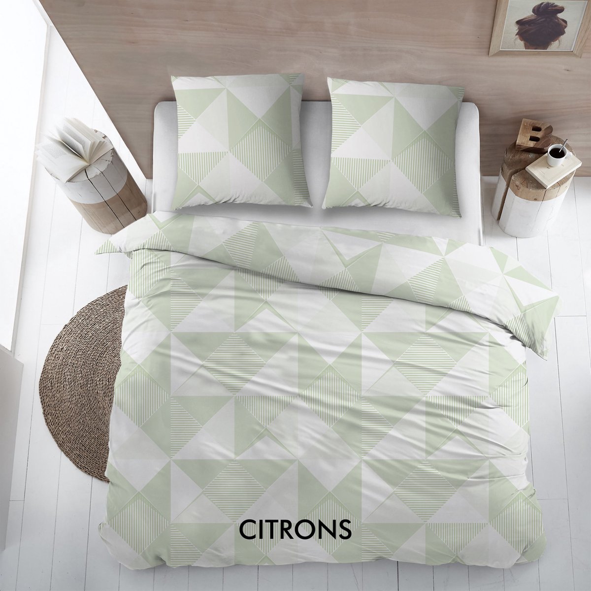 Percalino Home Paris - Citrons - Dekbedovertrek 240x220 cm - Groen
