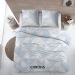 Percalino Home Paris-Citrons-dekbedovertrek 240x220 cm- blauw