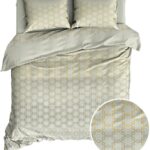 SATIN D'OR Satijn Dekbedovertrek 240X200/220 Facett Beige/Grijs
