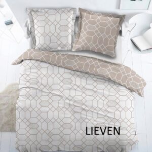 Flanel laken -lieven taupe - 240 x 300 - incl kussenslopen