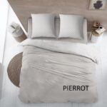 Flanel laken pierrot taupe 240 x 300 met slopen