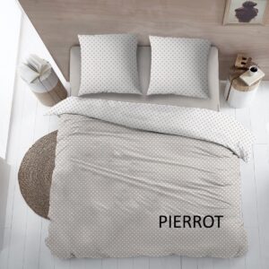 Flanel laken pierrot taupe 240 x 300 met slopen