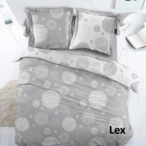 Flanel laken LEX grijs 240 x 300 met slopen