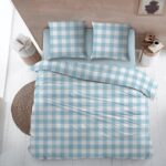 Flanel laken LIES blauw 240 x 300 met slopen
