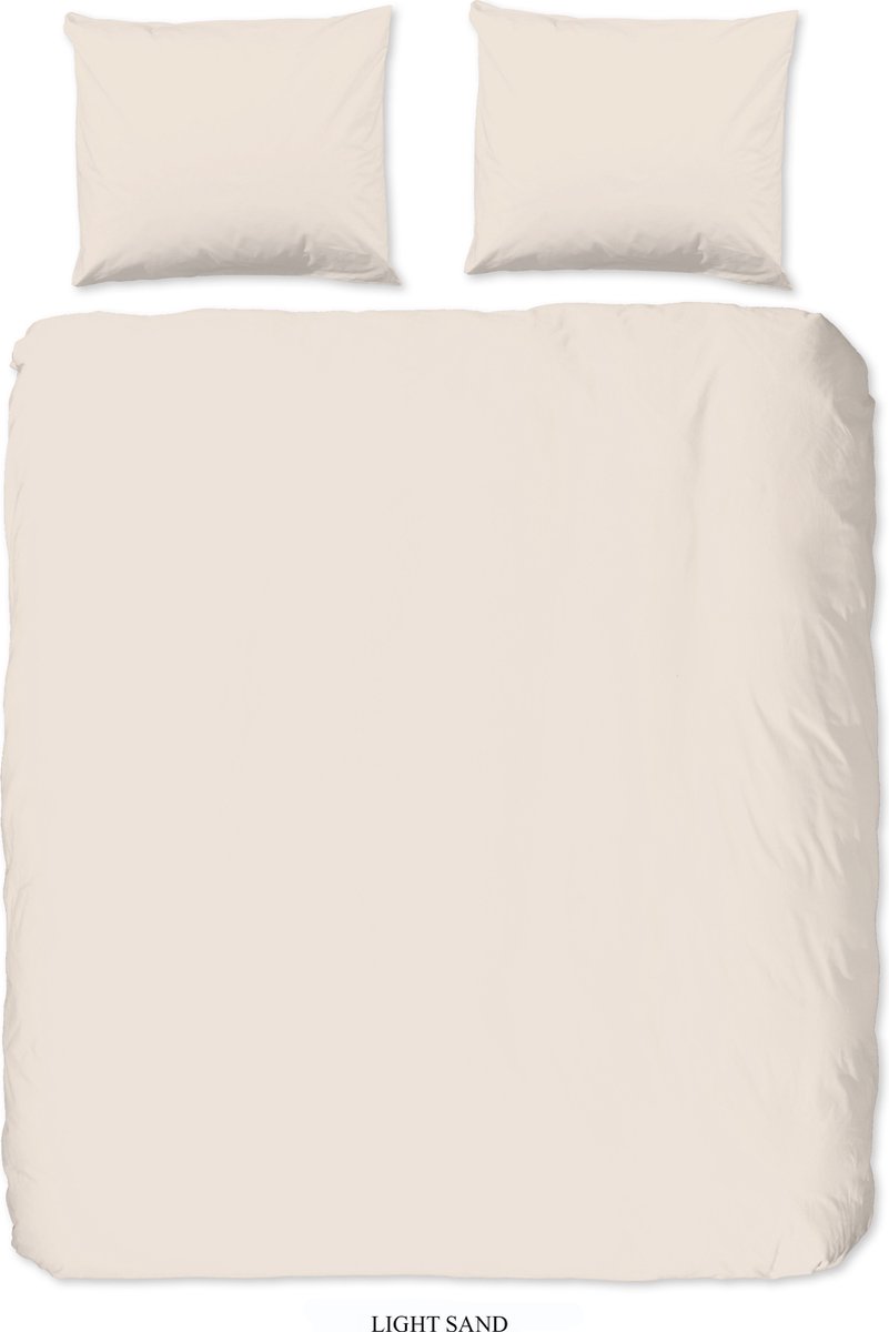 HIP dekbedovertrek effen kleur - 240x200/220 cm - Zand - 100% Katoen satijn