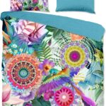 HIP dekbedovertrek mandala's, bloemen en vogels - 240x200/220 cm - Multi - 100% Katoen satijn