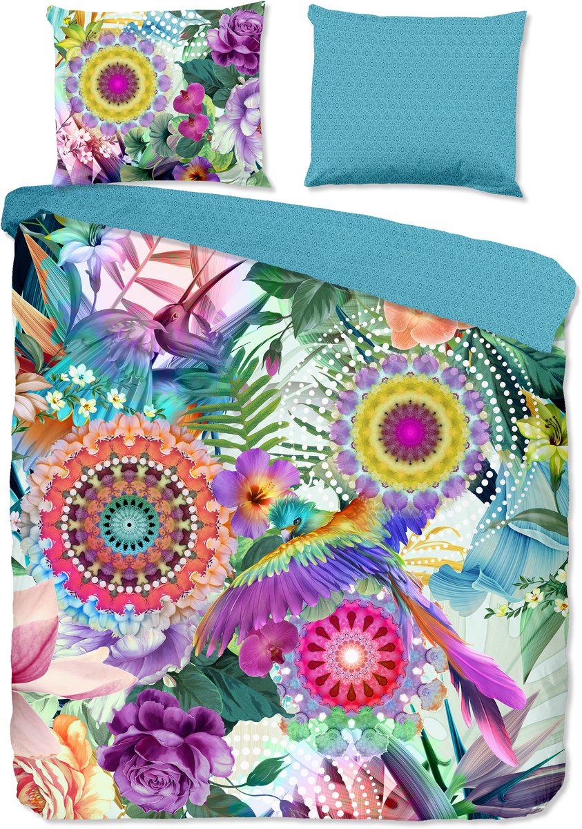 HIP dekbedovertrek mandala's, bloemen en vogels - 240x200/220 cm - Multi - 100% Katoen satijn