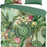 HIP dekbedovertrek tropische print en mandala's -  240x200/220 cm - Groen - 100% Katoen satijn