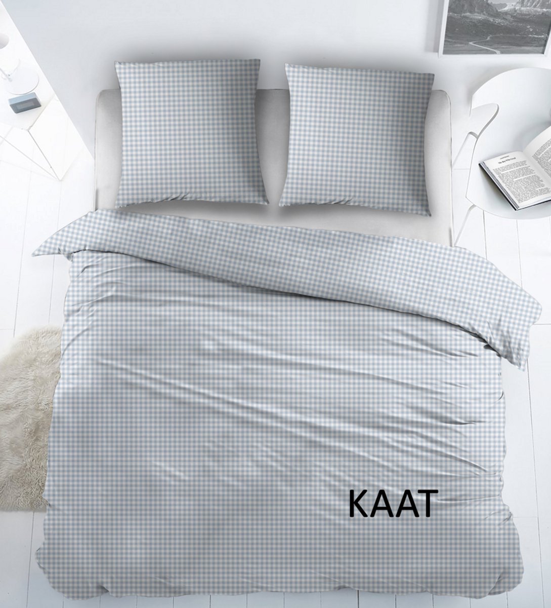 Sleepnight Lakenset Katoen Kaat - blauw - 240 x 300 cm + 2 kussenslopen