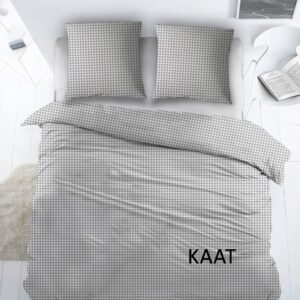 Lakenset Katoen Kaat - Grijs - 240 x 300 cm + 2 kussenslopen