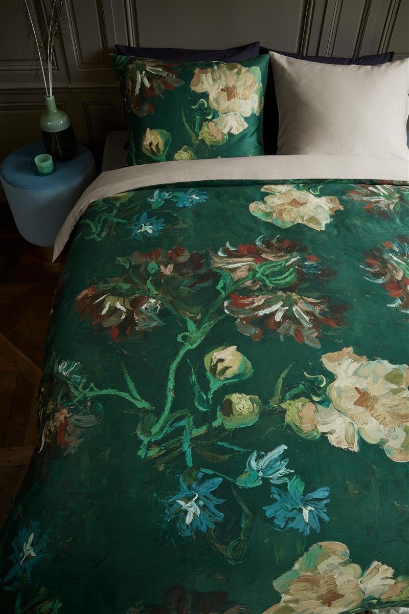 Beddinghouse x Van Gogh Museum Peonies dekbedovertrek - 240x200/220 - Groen - Afbeelding 3