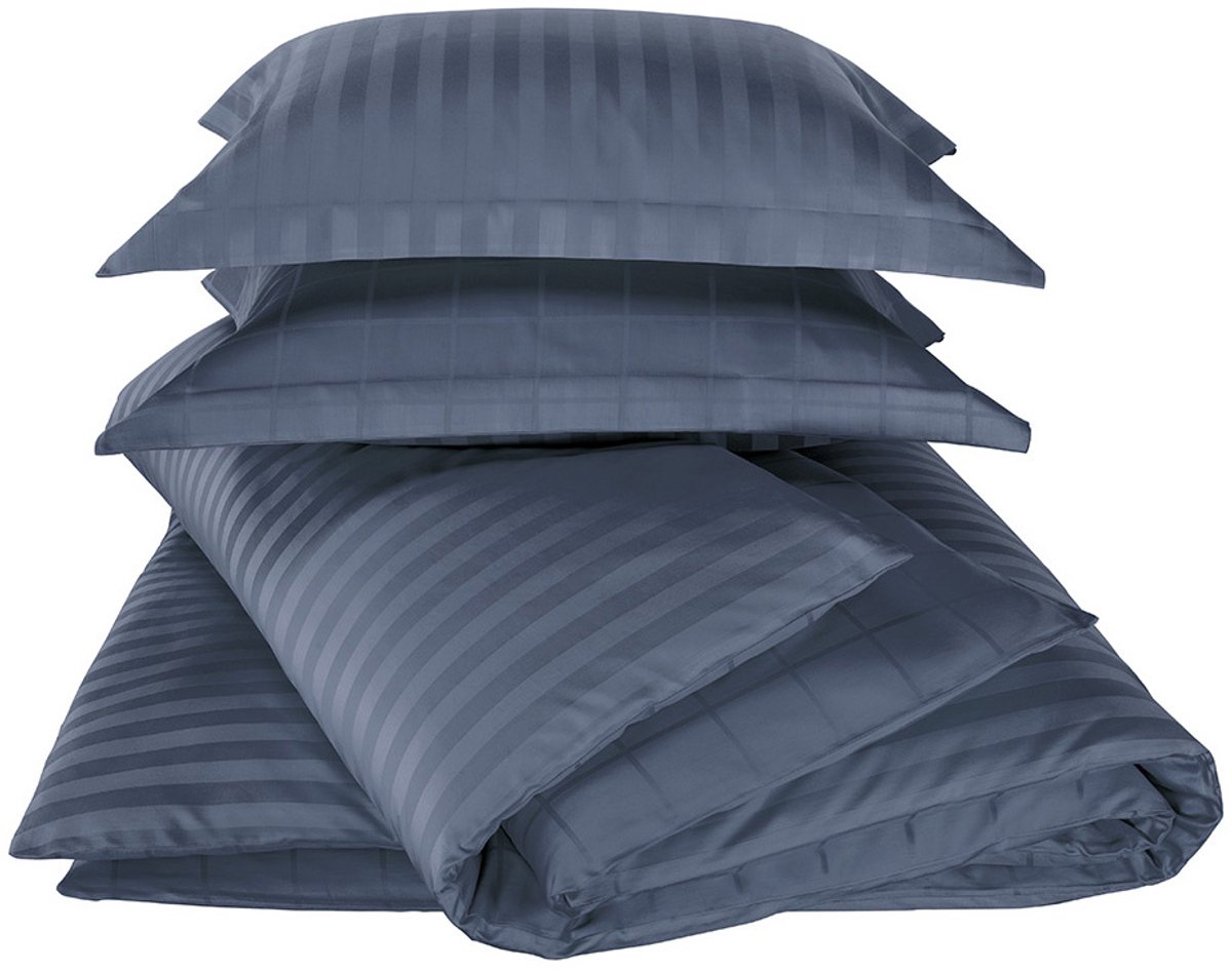 De Witte Lietaer Dekbedovertrek Katoen Satijn Zygo - 240 x 220 cm - Blauw - Afbeelding 3