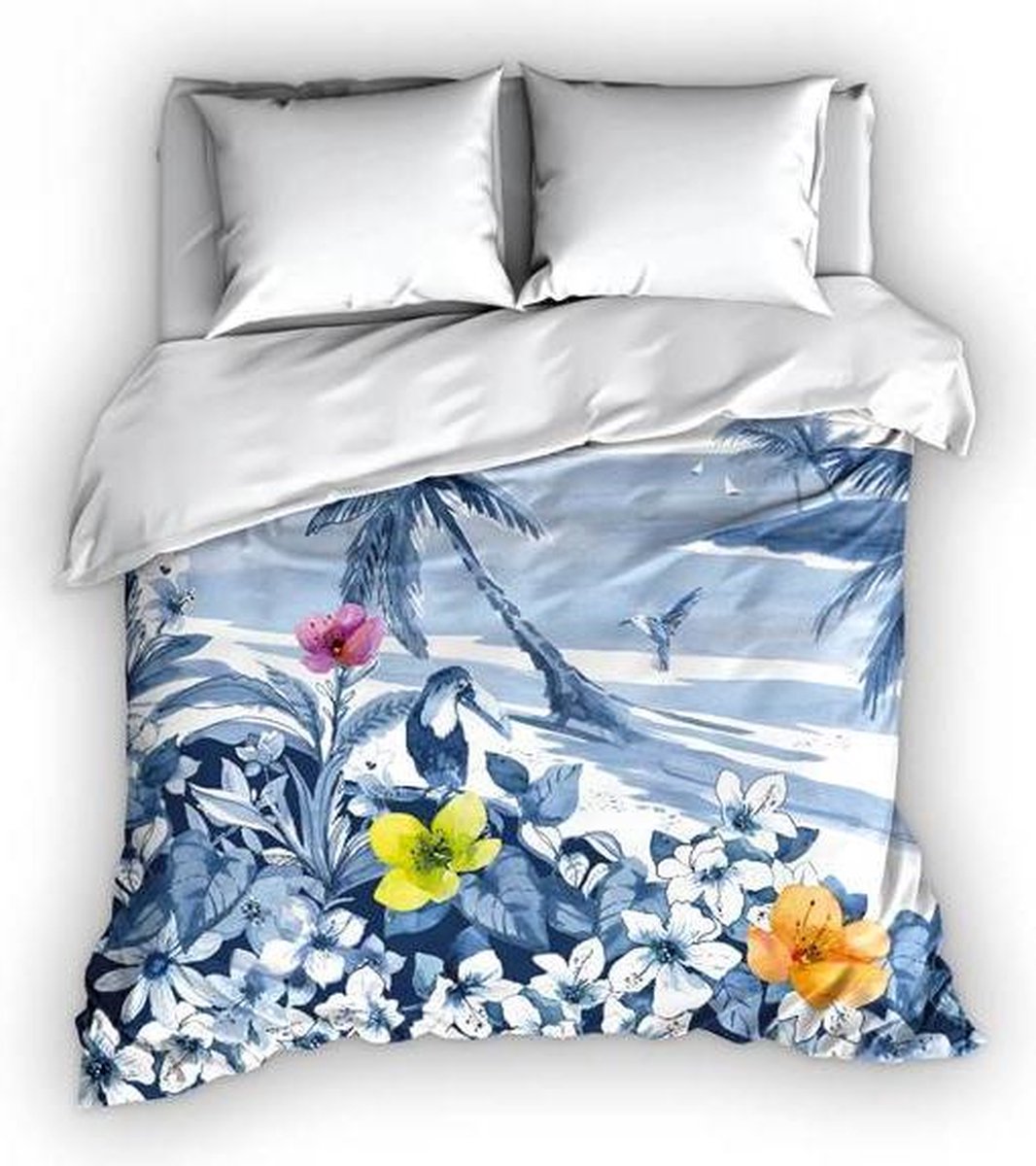 Satin d'Or Blue Lagoon - Dekbedovertrek - 240x200/220 cm + 2 kussenslopen 60x70 cm - Blue