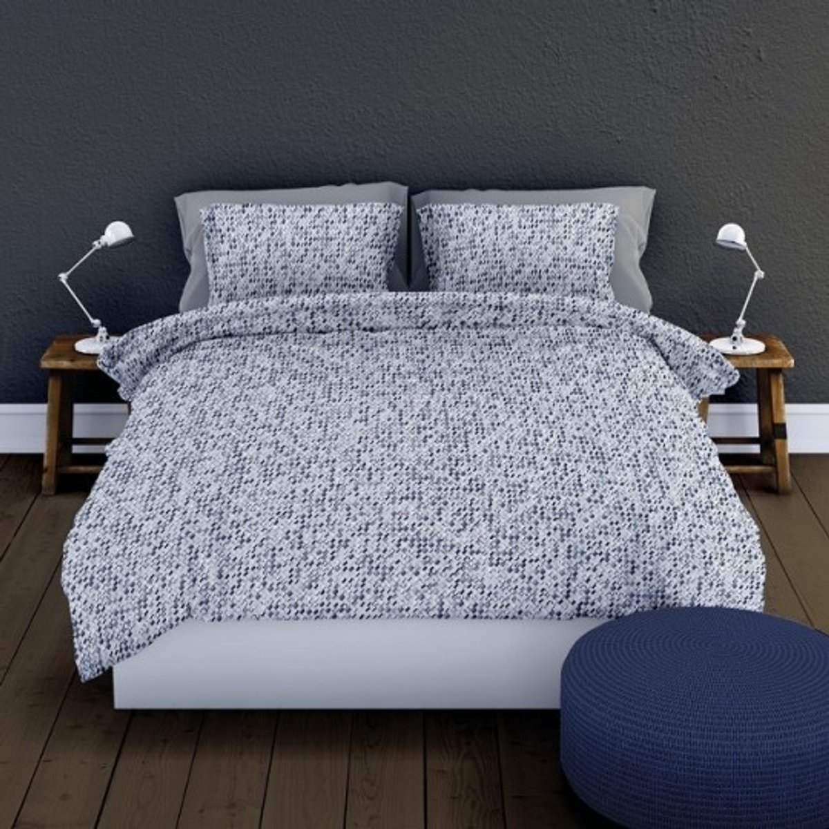 Satin d’Or Picnic - Dekbedovertrek - 240x200/220 cm + 2 kussenslopen 60x70 cm - Grijs - Afbeelding 3