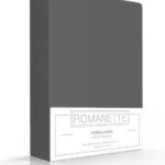 Romanette Hoeslaken Katoen Antraciet 180 x 200 cm
