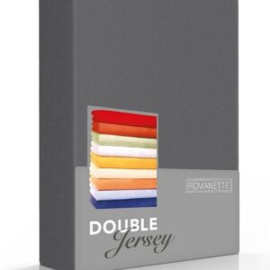 Romanette Standaard hoeslaken - Maat: 180 x 200/210/220 cm - Jersey - Antraciet - Romanette - Maat: 180 x 200/210/220 cm