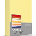 Romanette Zachte Dubbel Jersey Hoeslaken Lits-jumeaux (180x200/210/220 + 200x200) - Geel
