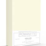 Romanette hoeslaken katoen - Ivoor - Lits-jumeaux (180x200 cm)