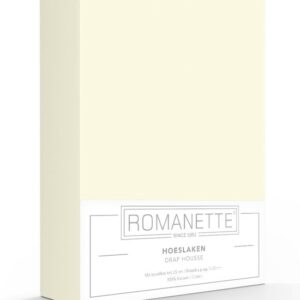 Romanette hoeslaken katoen - Ivoor - Lits-jumeaux (180x200 cm)