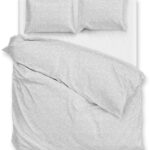 Zohome Dekbedovertrek Petali di Lino - Deken - Dekbed - Grijs - 100% Katoen - Bloemen - 240x220 + 2 slopen 60/70 cm