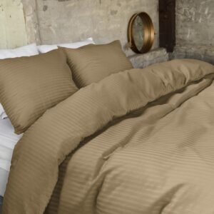 Hotel Linnen - Dekbedovertrek - Eenpersoons - 140x200/260 + 1 kussensloop 60x70 - Taupe