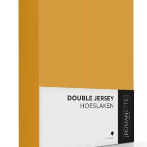 Romanette Double Jersey 100% katoen kingsize oker Hoeslaken 200/220 x 200/210/220