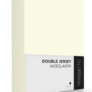 Romanette Hoeslaken Double Jersey Ivoor-180 x 200/210/220 cm