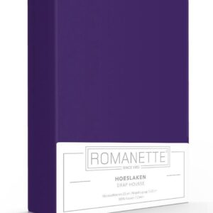 Romanette Standaard hoeslaken - Maat: 180 x 200 - Katoen - Paars - Romanette - Maat: 180 x 200