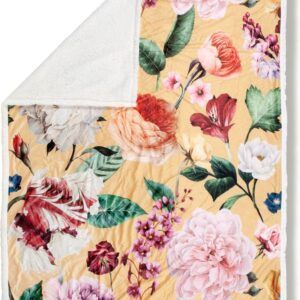 Luxe Bloemenprint Plaid 130x160 cm - Descanso Oker