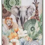 HIP Plaid 130x160 cm - Safari Dieren en Bloemen Print