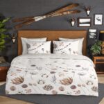 Good Morning dekbedovertrek droog bloemen - Lits jumeaux 240x200/220 cm - Zand - 100% Katoen flanel