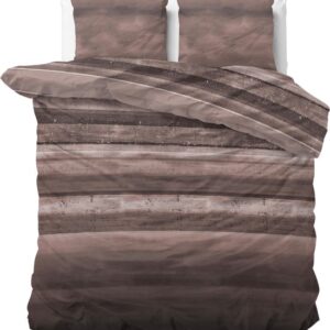 Sleeptime Flanel Marcus Dekbedovertrekset - Lits-Jumeaux - 240x200/220 + 2 kussenslopen 60x70 - Taupe